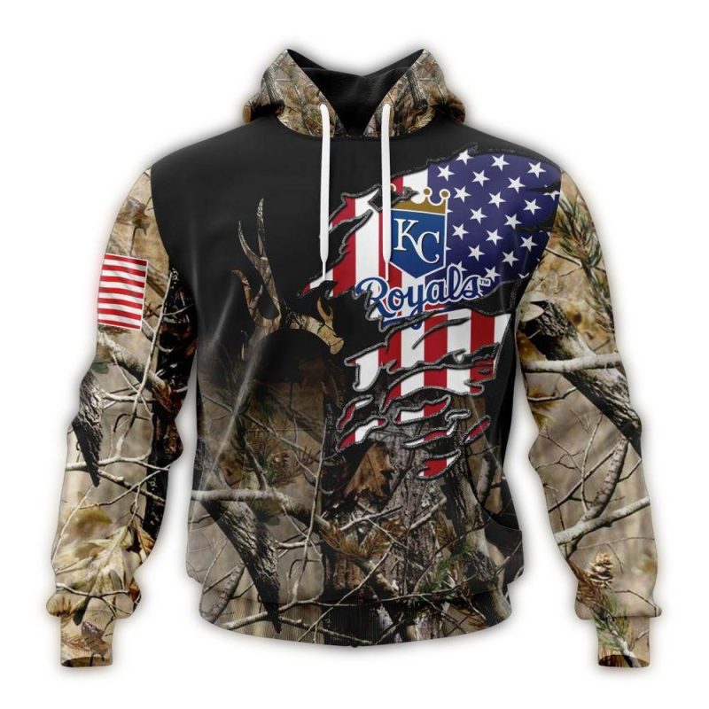 Personalized Kansas City Royals Camo Realtree Hunting All Over Print Hoodie 1
