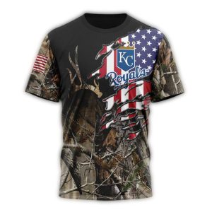 Personalized Kansas City Royals Camo All Over Print T-Shirt For Hunters