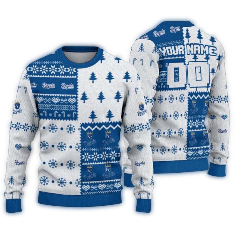 Personalized Kansas City Royals ChristmasTree Bands Ugly Sweater 1
