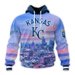 Custom Kansas City Royals Cityscape All-Over Print Hoodie For Fans