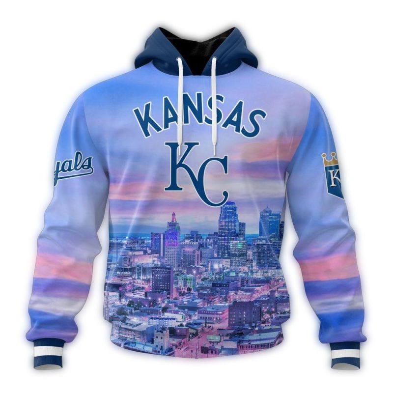 Personalized Kansas City Royals Cityscape All Over Print Hoodie 1