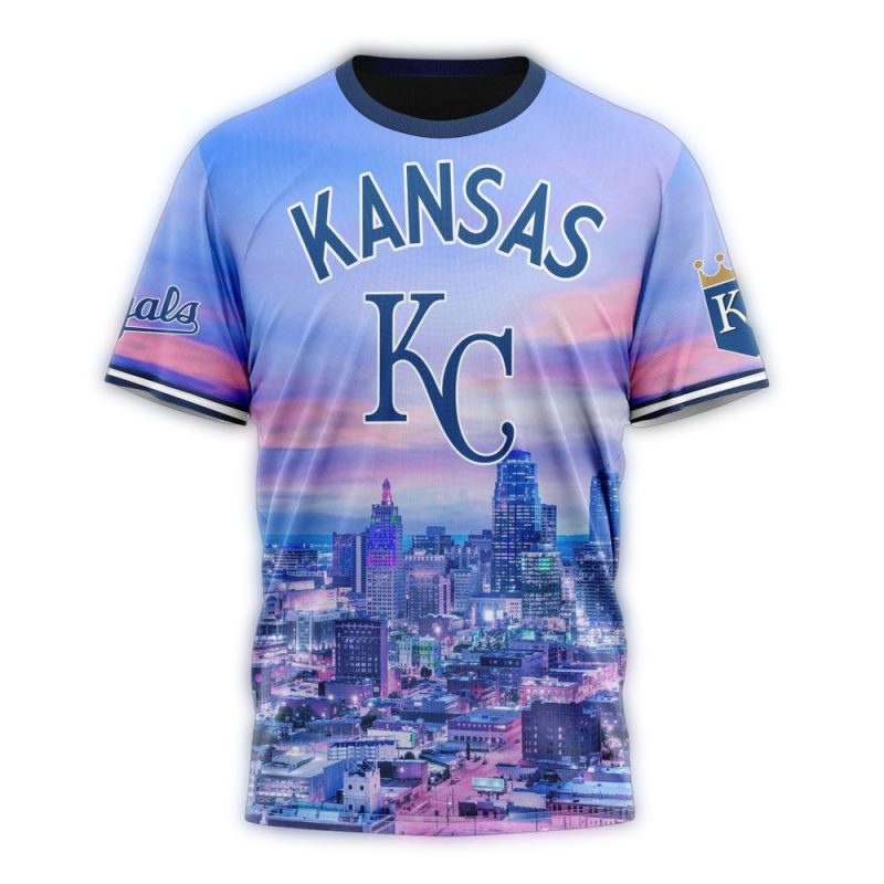 Personalized Kansas City Royals Cityscape All Over Print T Shirt 1