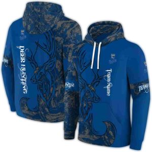 Custom Kansas City Royals Deer Silhouette All-Over Print Hoodie