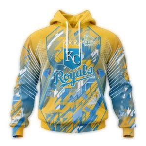 Personalized Kansas City Royals Childhood Cancer Awareness All Over Print Hoodie