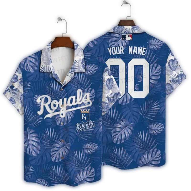 Personalized Kansas City Royals Floral Leafs Pattern Hawaiian Shirt 1