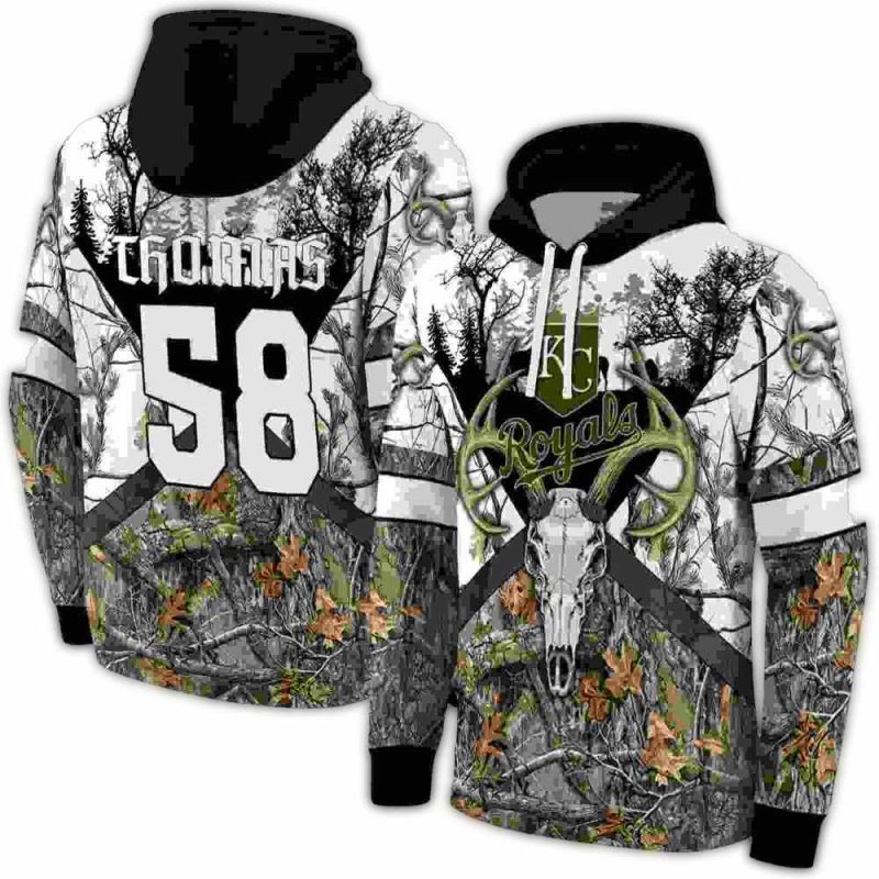 Personalized Kansas City Royals Forest Silhouette All Over Print Hoodie 1