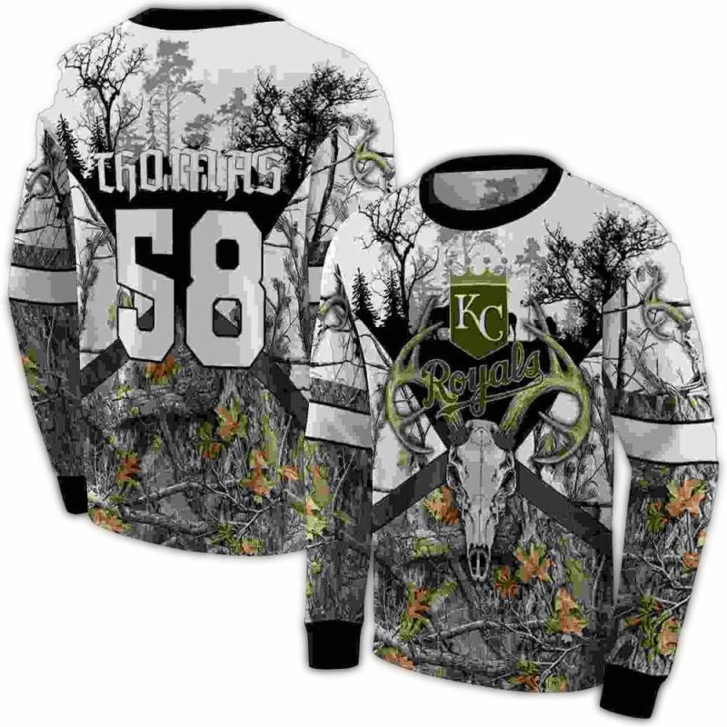 Personalized Kansas City Royals Forest Silhouette All Over Print Sweatshirt 1