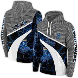 Custom Kansas City Royals Hexagonal Mesh All-Over Print Hoodie