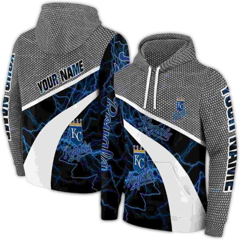Personalized Kansas City Royals Hexagonal Mesh All Over Print Hoodie 1