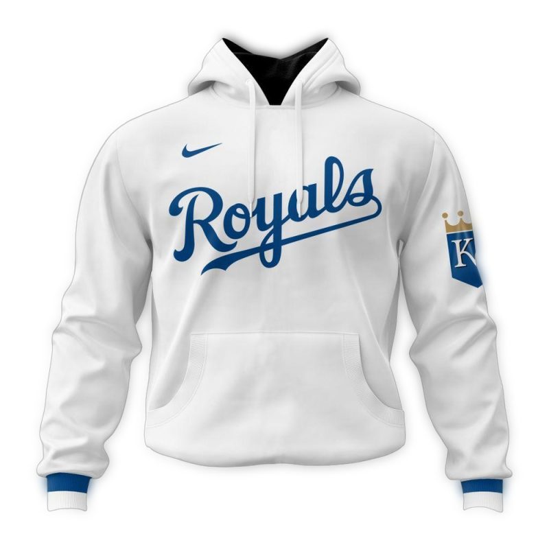 Personalized Kansas City Royals Home Kits 2024 White All Over Print Hoodie 1