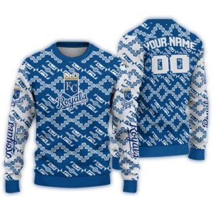 Personalized Kansas City Royals Ugly Sweater With Lattice Design