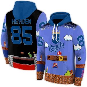 Custom Kansas City Royals Mario All Over Print Hoodie For Fans
