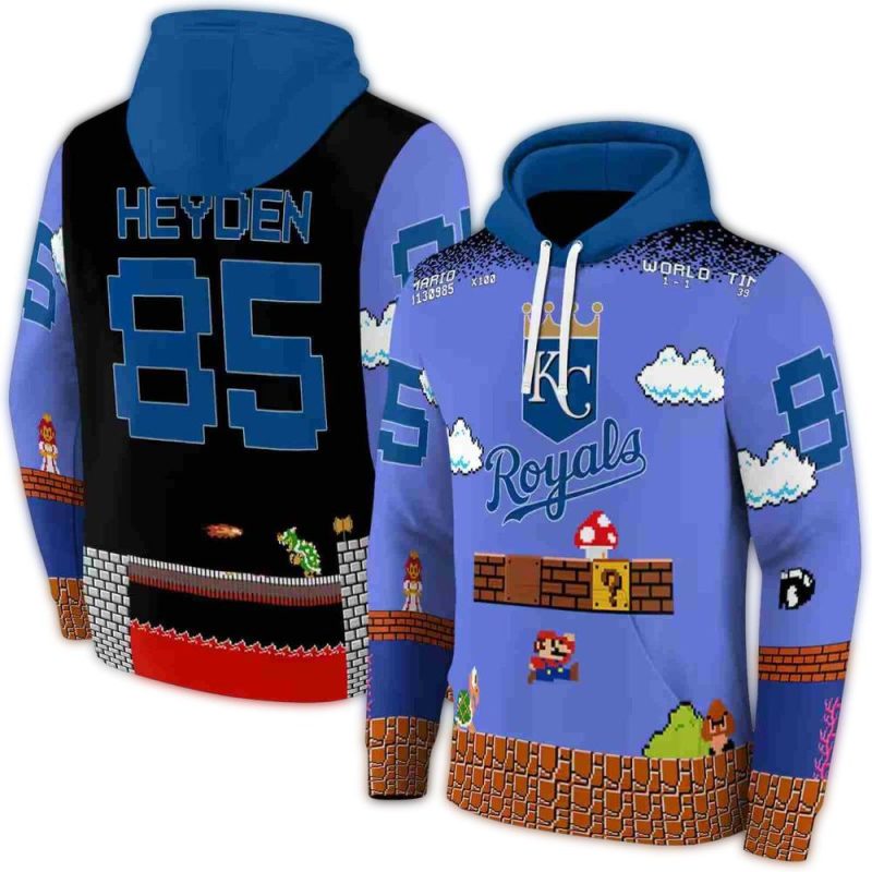 Personalized Kansas City Royals Mario All Over Print Hoodie 1