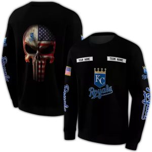 Personalized Kansas City Royals Punisher Skull All Over Print Sweatshirt
