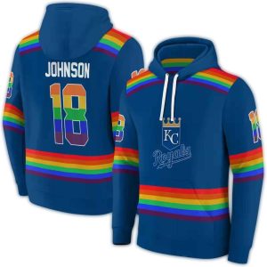 Custom Kansas City Royals Rainbow Stripes Hoodie - All Over Print Design