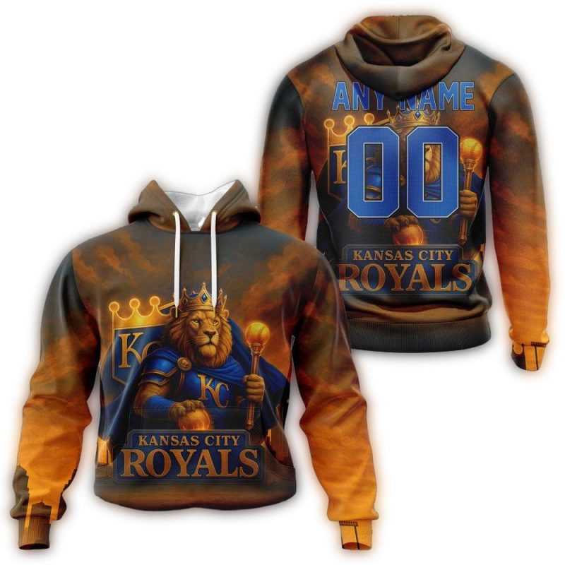 Personalized Kansas City Royals Realistic All Over Print Hoodie 1