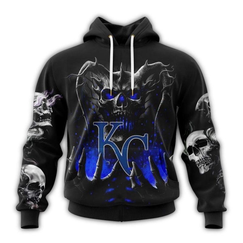 Personalized Kansas City Royals Skull All Over Print Hoodie 1