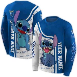 Personalized Kansas City Royals Stitch All Over Print Sweatshirt