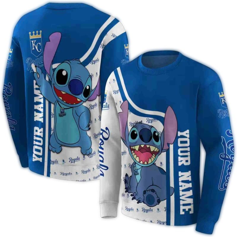 Personalized Kansas City Royals Stitch All Over Print Sweatshirt 1