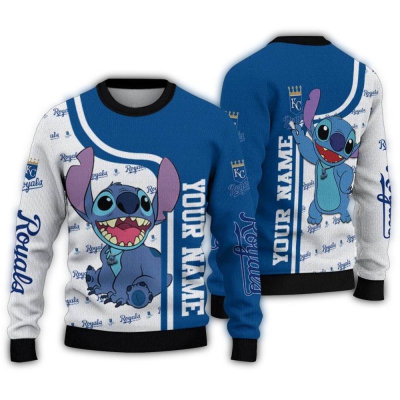 Personalized Kansas City Royals Stitch Ugly Sweater 1