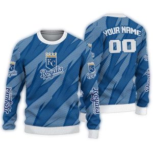 Personalized Kansas City Royals Stripe Motion Sweatshirt For Fans