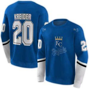 Personalized Kansas City Royals Striped All Over Print Sweatshirt