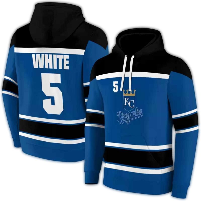 Personalized Kansas City Royals Striped Pattern All Over Print Hoodie 1