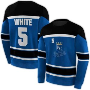Personalized Kansas City Royals Striped Pattern All Over Print Sweatshirt