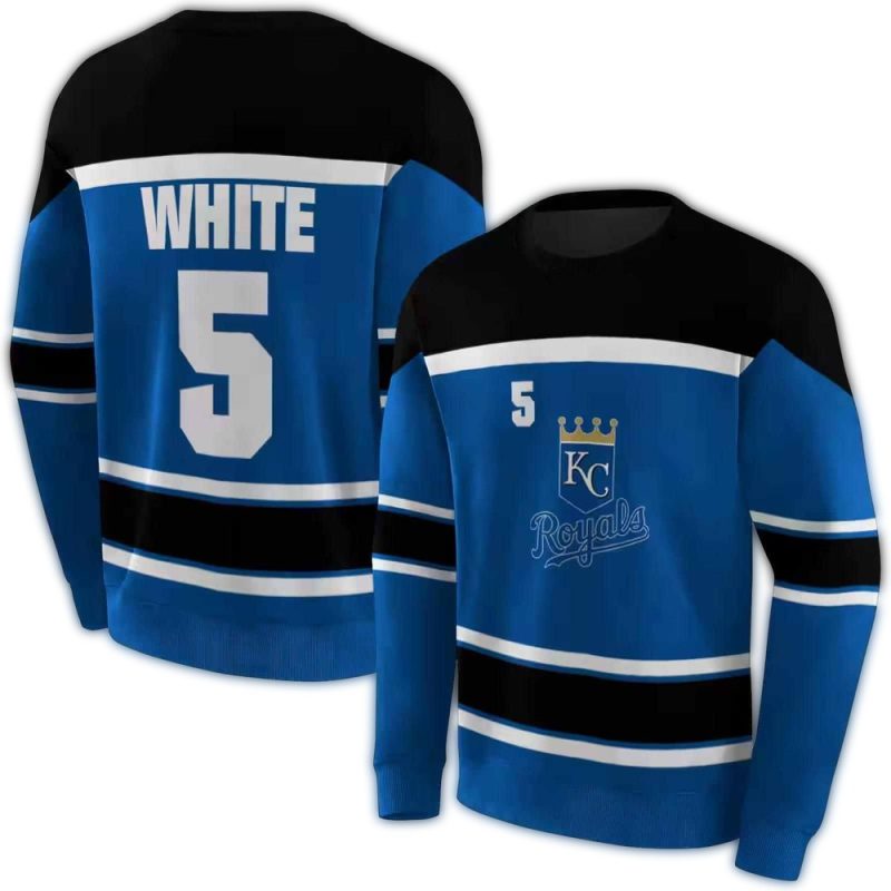 Personalized Kansas City Royals Striped Pattern All Over Print Sweatshirt 1