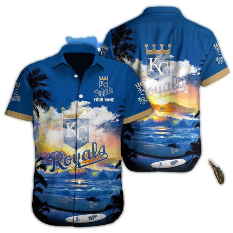 Personalized Kansas City Royals Surf Wave Beach Hawaiian Shirt 1