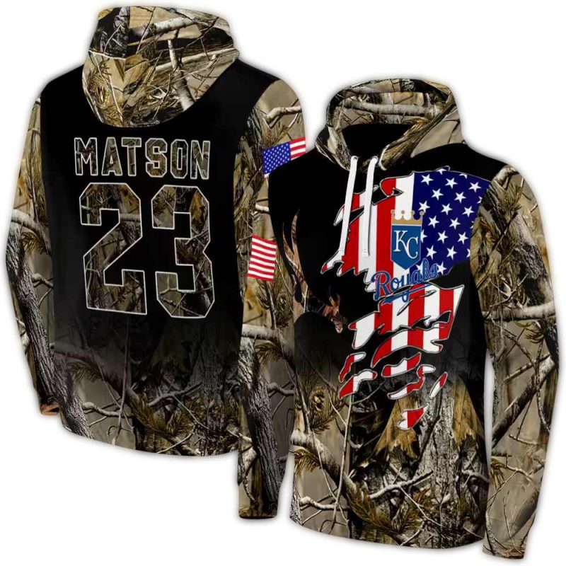 Personalized Kansas City Royals Tree Camo All Over Print Hoodie 1