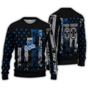 Personalized Kansas City Royals Vintage Usa Flag Sweatshirt