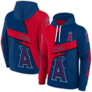 Personalized Los Angeles Angels Abstract Shape All Over Print Hoodie