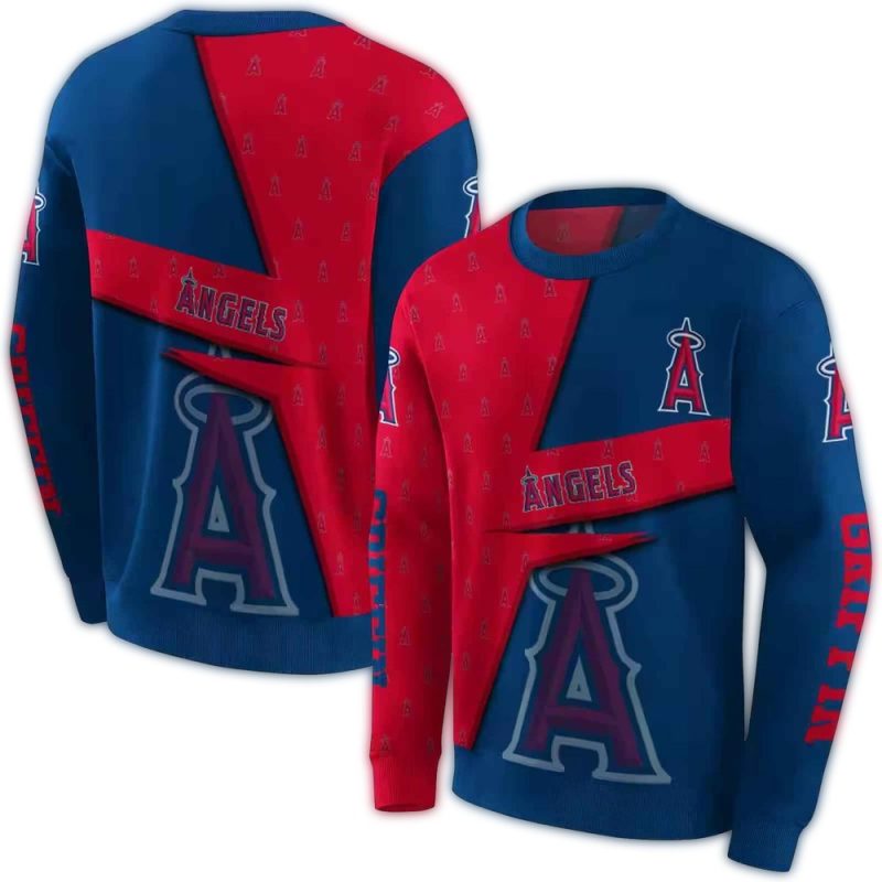 Personalized Los Angeles Angels Abstract Shape AOP Sweatshirt 1