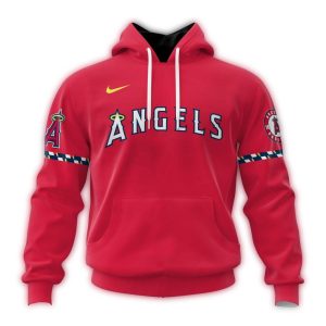 Personalized Los Angeles Angels Alternate Concept Red All Over Print Hoodie