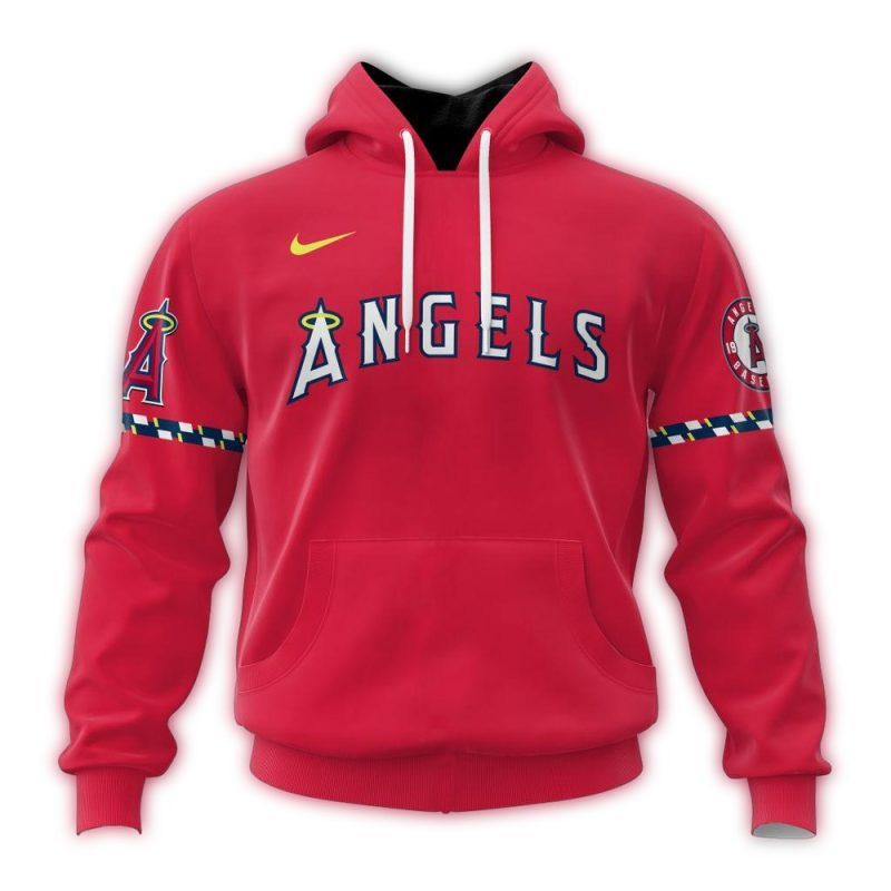 Personalized Los Angeles Angels Alternate Concept Red AOP Hoodie 1
