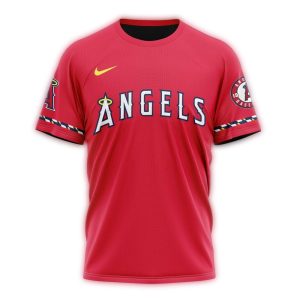 Personalized Los Angeles Angels Alternate Concept Red All Over Print T Shirt