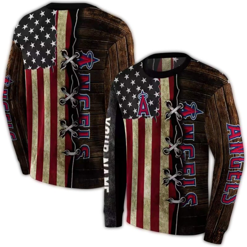 Personalized Los Angeles Angels American Pride AOP Sweatshirt 1