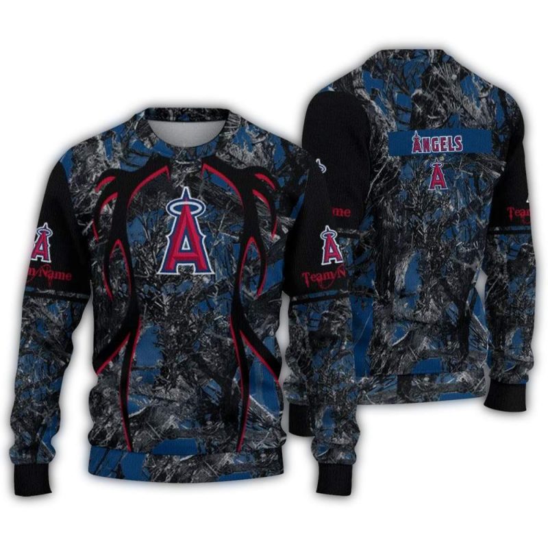 Personalized Los Angeles Angels Antlers Pattern Ugly Sweater 1
