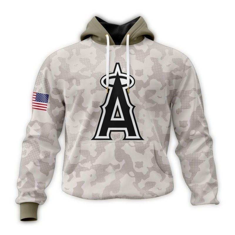 Personalized Los Angeles Angels Armed Forces Day AOP Hoodie 1