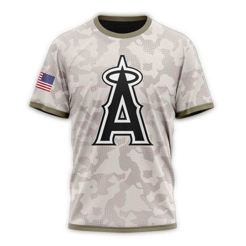 Personalized Los Angeles Angels Armed Forces Day AOP T Shirt 1