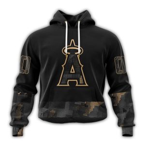 Personalized Los Angeles Angels Armed Forces Day Black All Over Print Hoodie