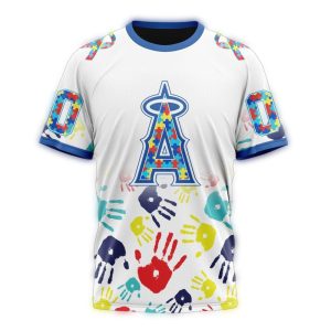 Personalized Los Angeles Angels Autism Awareness Hand All Over Print T Shirt