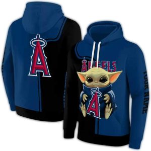 Personalized Los Angeles Angels Baby Yoda All Over Print Hoodie