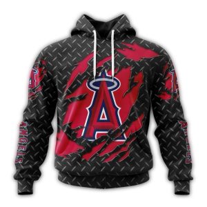 Personalized Los Angeles Angels Black Metal All Over Print Hoodie