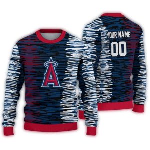 Custom Los Angeles Angels Camouflage Stripe Ugly Sweater For Fans