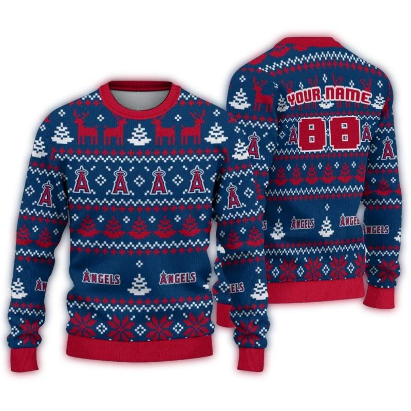Personalized Los Angeles Angels Christmas Ugly Sweater 1