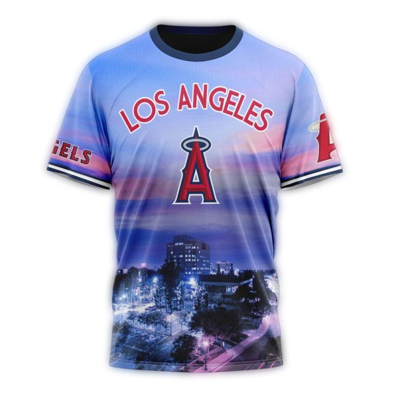 Personalized Los Angeles Angels Cityscape AOP T Shirt 1
