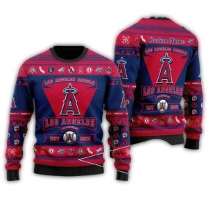 Personalized Los Angeles Angels 1961 Christmas Ugly Sweater For Fans
