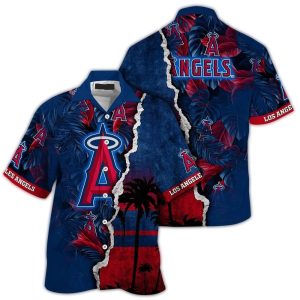 Personalized Los Angeles Angels Tropical Floral Hawaiian Shirt
